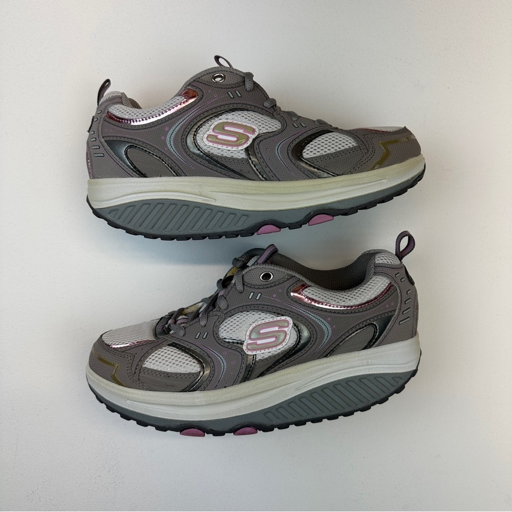 Sketchers Shape-ups Pink & Gray Size 7.5 - Picture 5 of 12